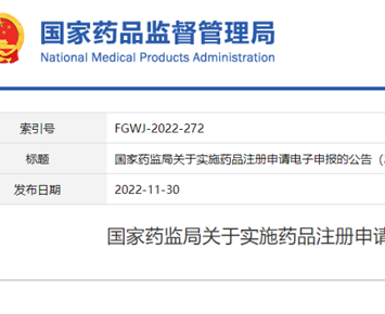 NMPA issued the Announcement on “Implementing Electronic Application of Drug Registration”